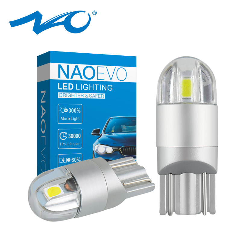 NAO T10 LED W5W 3030 Auto led licht Wit 168 194 Auto Accessoires Richtingaanwijzer Ontruiming Lichten leeslamp 12V Geel 3000K Rood