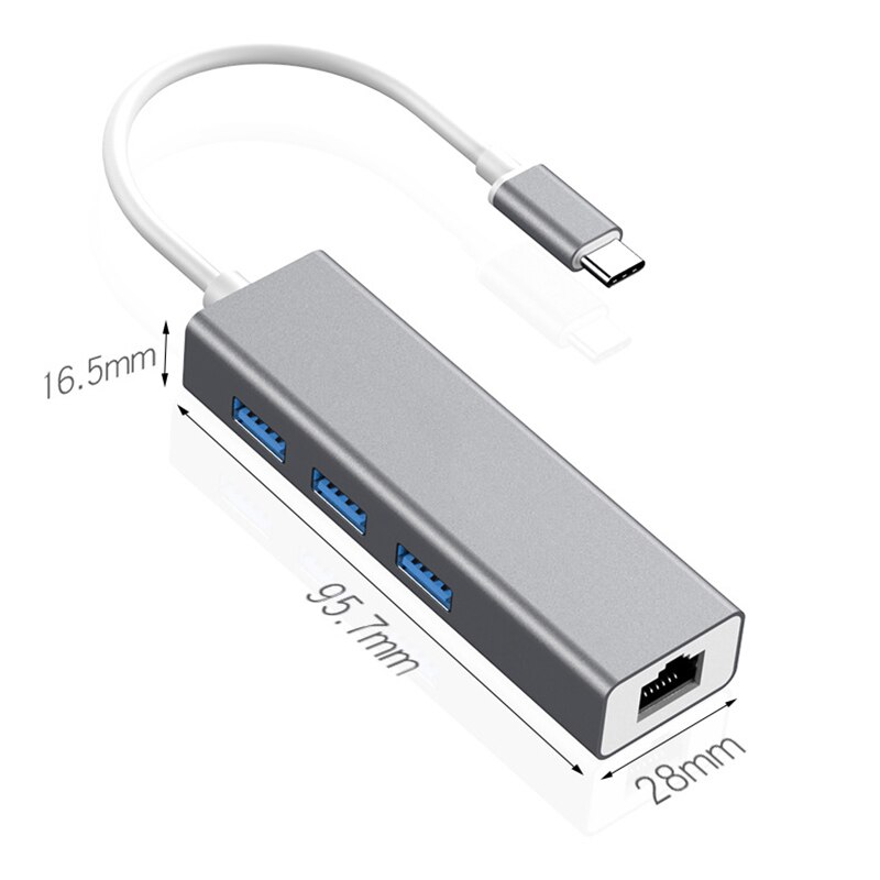 4-In-1 Type C Hub USB C to RJ45 HDMI USB3.0 Ports with Hub for MacBook Pro Samsung Huawei