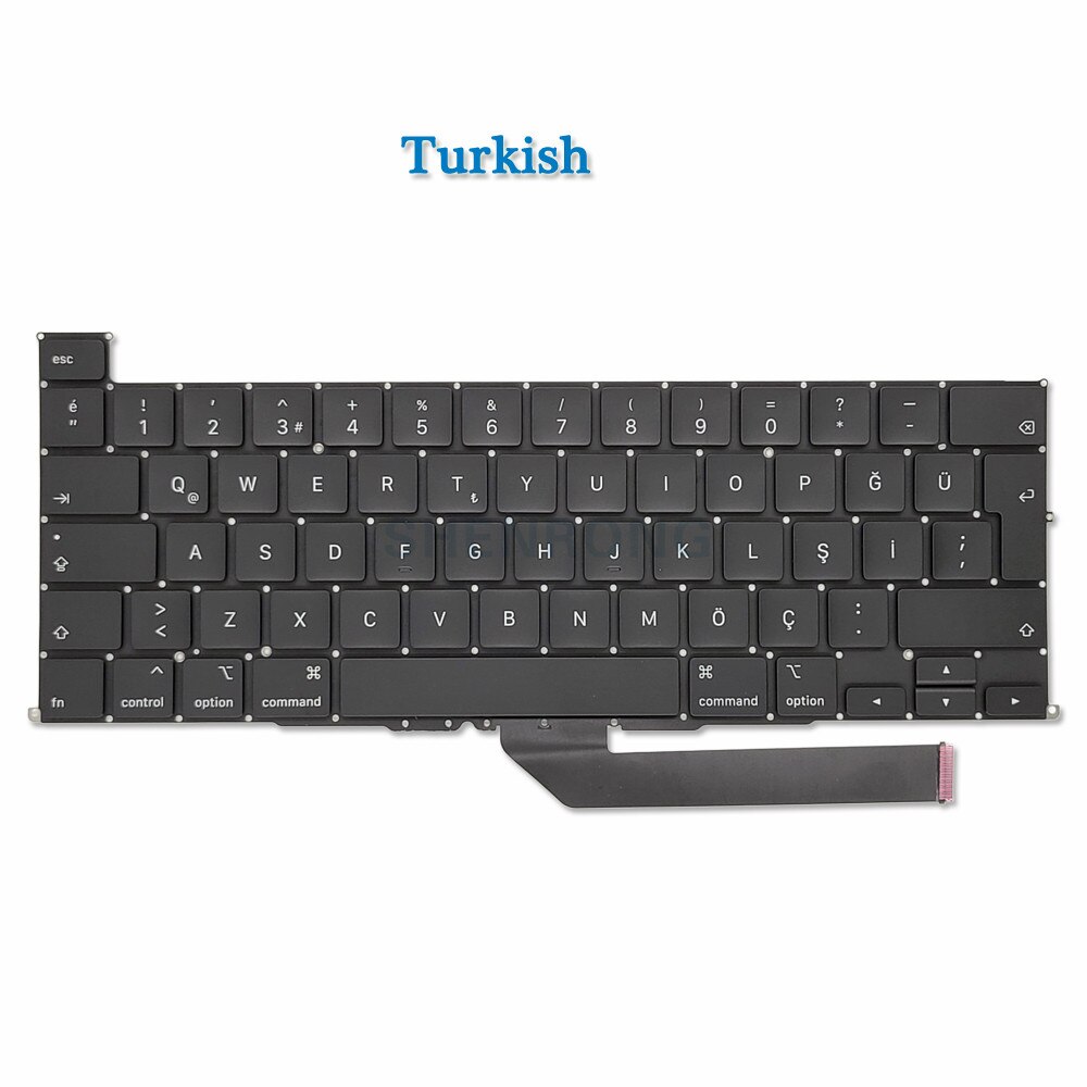 A2141 Keyboard EU UK US English FR French Spanish German Russian Arabic For MacBook Pro Retina 16" A2141 Year EMC 3347: Turkish