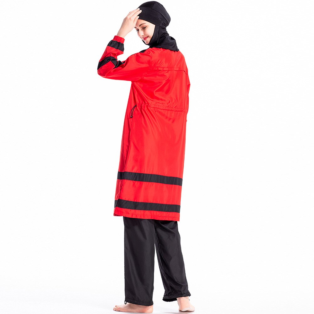 volle Abdeckung Islamischen Modest Muslimischen Bademode Muslimah Frauen Plus Größe Islamischen Swim Wear Sport anzug Burkinis Arabischen 3 Stück set