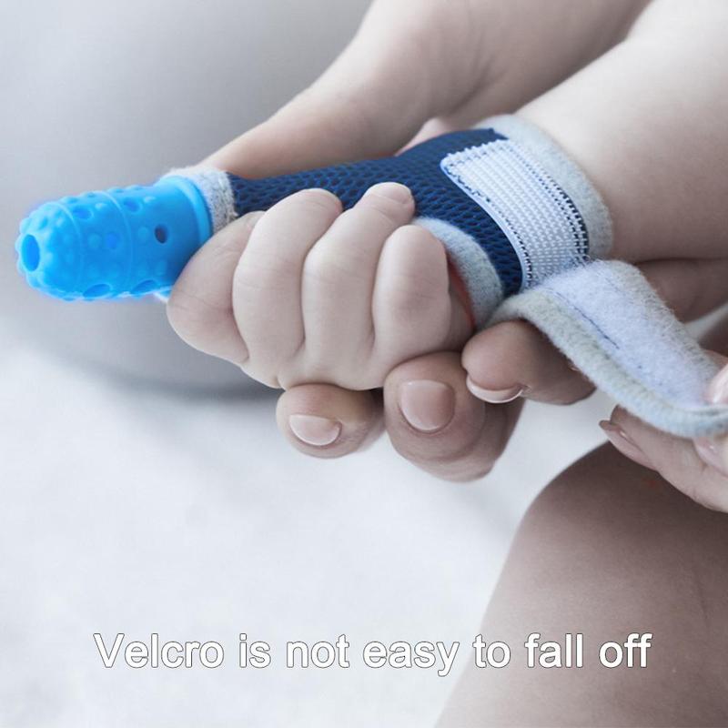 Bébé Silicone molaire doigt manchon bébé respirant pouce manchon maternité enfant main Anti-morsure dents colle K8E7