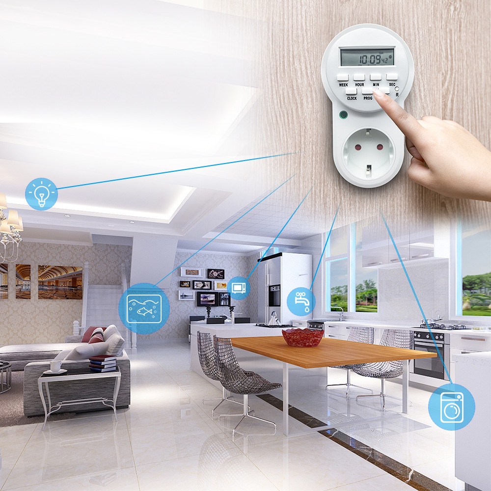 NTONPOWER Timer Socket Smart Power Socket EU Plug Programmeerbare Elektronische Digitale Timer Schakelaar Energiebesparing 220 V 16A