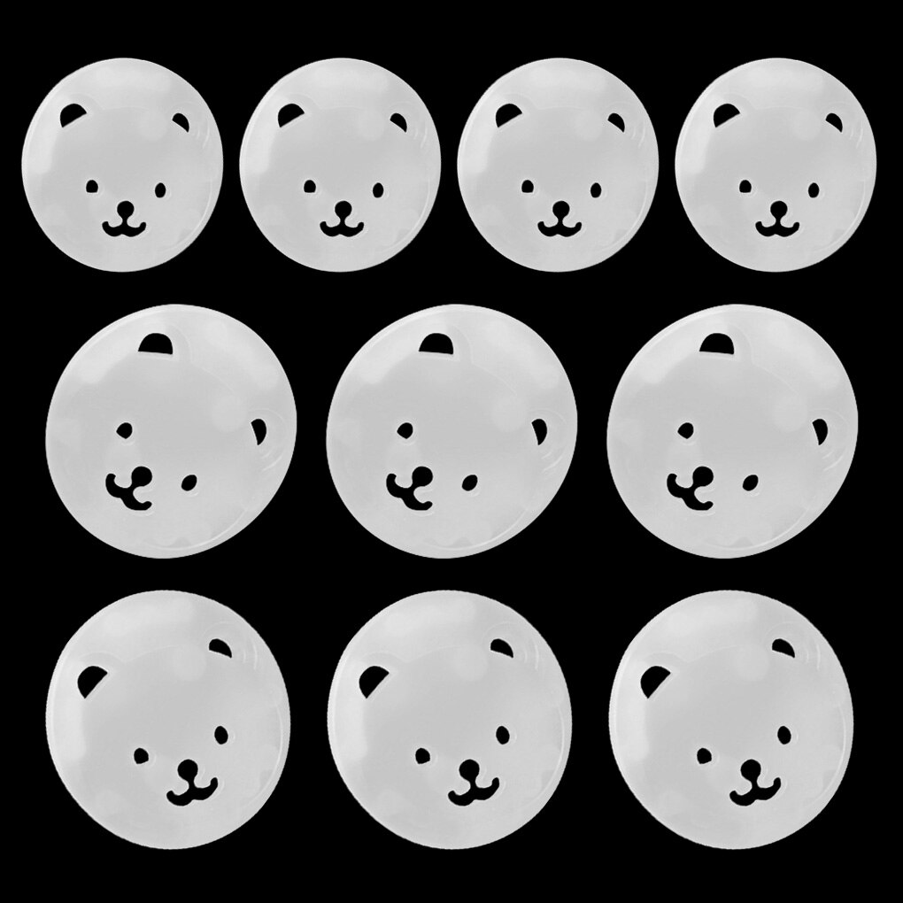 10pcs Bear Power Socket Electrical Outlet Kids Child Safety Guard Protection Anti Electric Shock 2 Holes Plugs Protector Cover