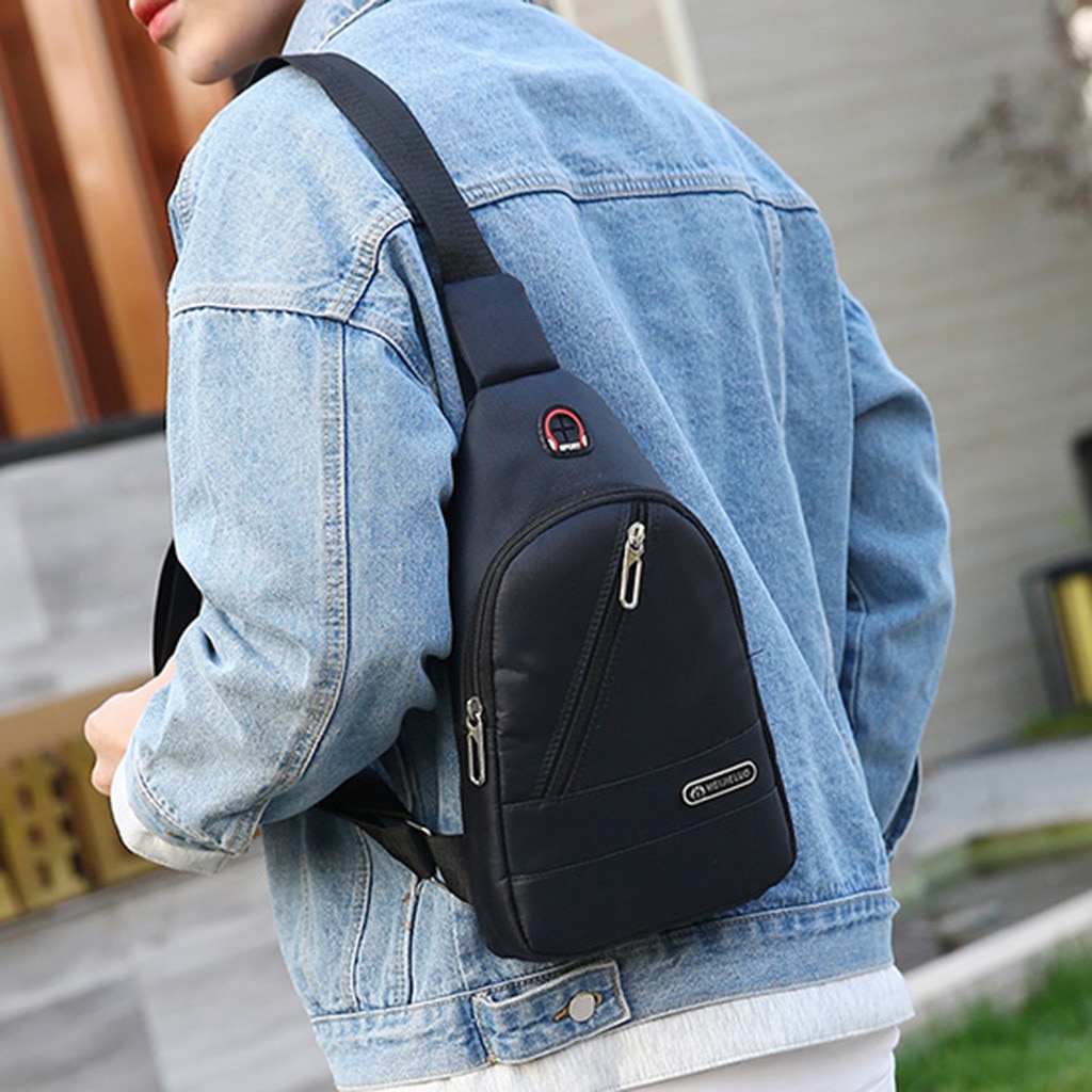 Homme Anti-vol sac à dos hommes fronde un sac à bandoulière garçon étanche voyage petit sac de poitrine Mini décontracté messager sac à bandoulière