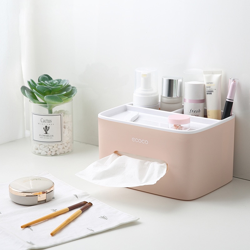 Tissue Box Cover Plastic Napkin Holder Double Storage Bathroom Living Room Paper Holder Office Waterproof Tissue Dispenser