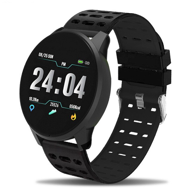 Smart Watch B2 Smart Bracelet Sports Alarm Clock Heart Rate Health Tracker Big Round Screen Smart Band: black