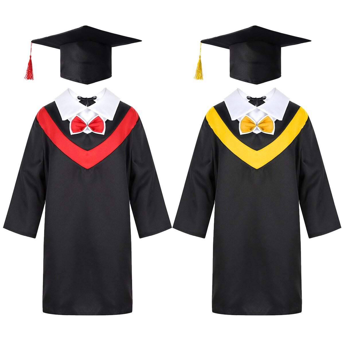 Enfants garçons filles préscolaire école primaire robe de Graduation avec casquette gland pour enfants étudiants jeu de rôle Costume habiller tenues