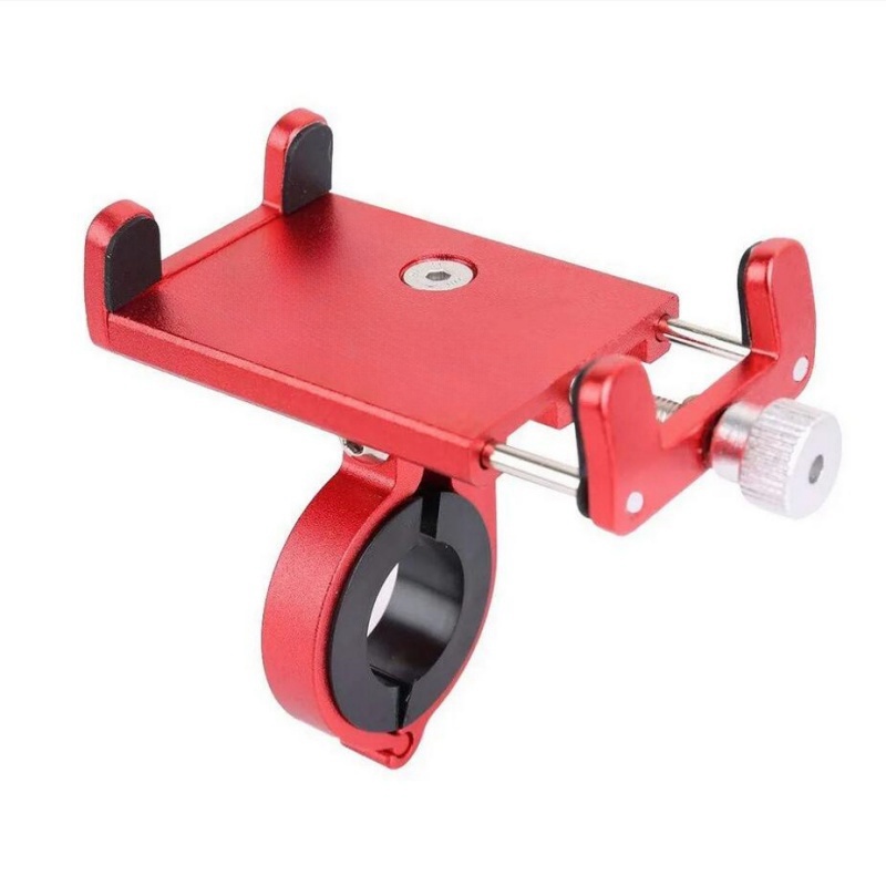 Suporte de telefone para bicicleta, montagem confiável, universal, mtb, celular, gps, metal, suporte para motocicleta, bicicleta de estrada, moto m365, guidão: Vermelho