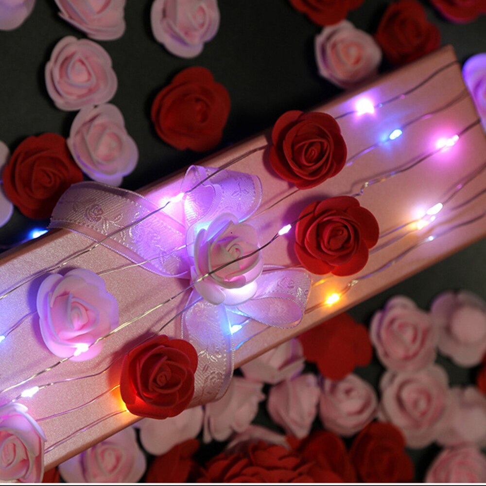 String led 7 färg serie mini dekor lampor valentine dekoration rgb girlander ljus fest sovrum bröllop
