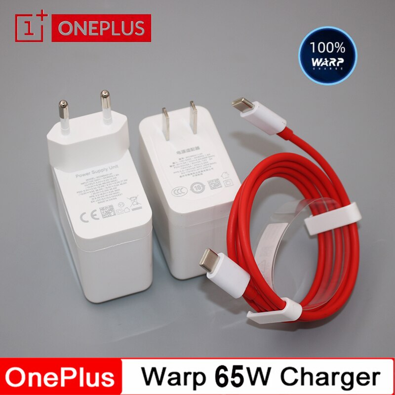 OnePlus 9 Pro 8T Warp Charge 65W Power Adapter White EU US Plug Type C To Type C Cable For One Plus 1+ 9 8 Pro 9R Nord N10 N100