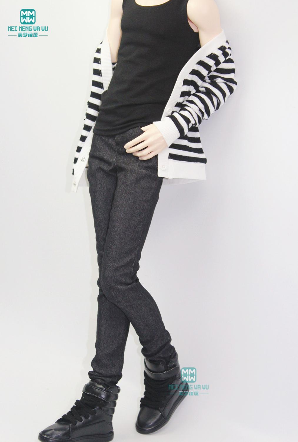 Clothes for doll fit 68-70cm BJD doll Black and white striped cardigan