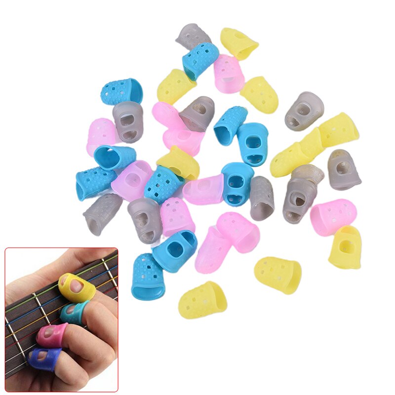 10 Uds de pulgar para guitarra Protector de púa y dedos púa del dedo del dedal para dedo guardia de seguridad proteger tapones de 4 colores