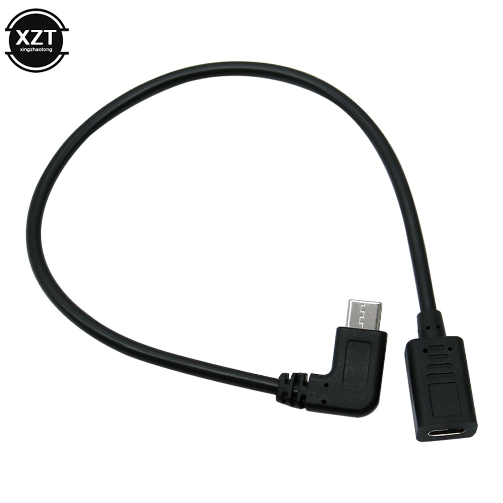 Usb 3.1 tipo c macho para fêmea cabo adaptador 90 graus extensão cabo de dados cabo extensor cabo usb c cabo de carregamento de dados