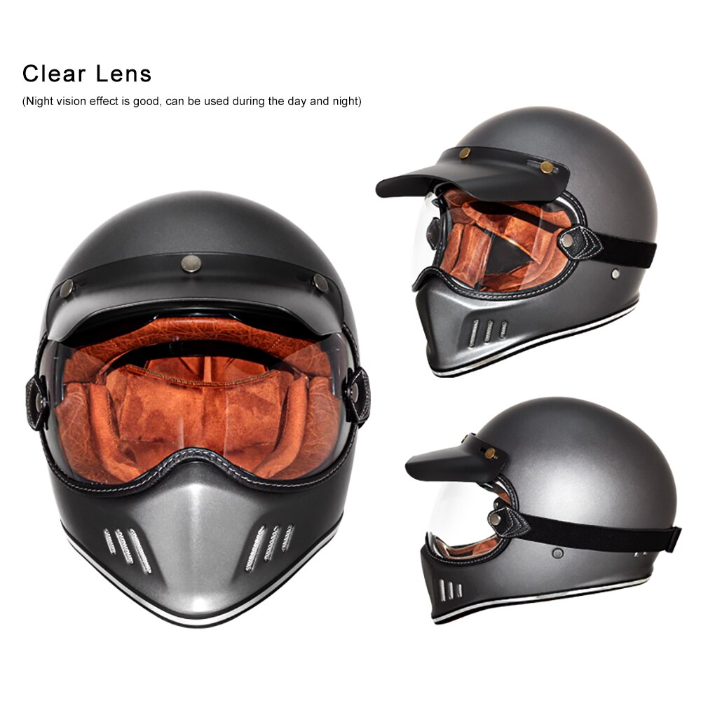 Motorcycle Bubble Shield Helmets Lens Sunglasses Accessories Fit For Retro SHOEI EX Zero MOTO3 RYMIC R980 Helmets Goggles: Clear