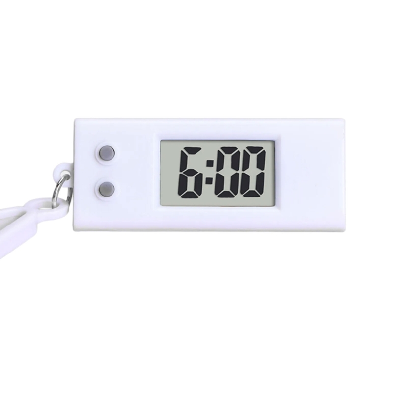 Mini llavero reloj electrónico, reloj Digital herramienta cronometraje: Blanco