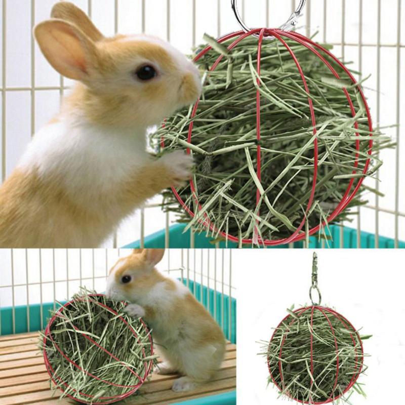 1 sæt rustfri stålbelægning kæledyr hø krybbe mad bold kanin marsvin kæledyr hamster græsstativ foder hamster bur