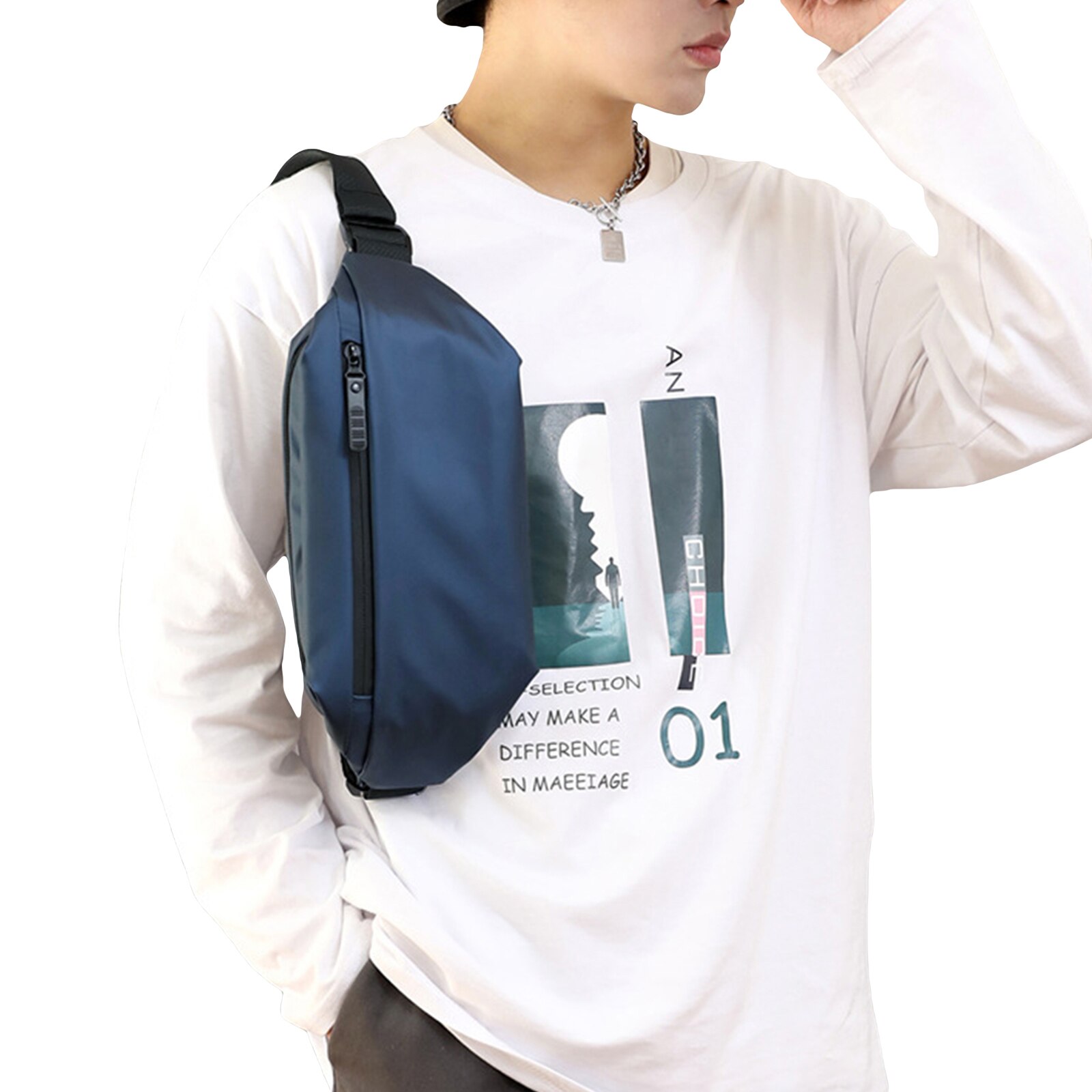 Outdoor-brusttasche, verstellbare nylon-hüft- und schultertasche mit reißverschluss für sport und reisen, , 4 farben