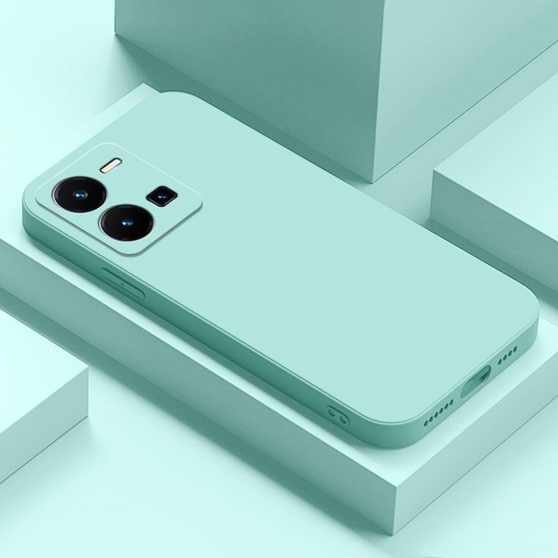 Voor Vivo Y35 Case Cover Voor Vivo Y 35 Y22 S V25 Vloeibare Zachte Siliconen Telefoon Case Funda VIVoY35 4G Shockproof Bumper: Denim / Paars Roze