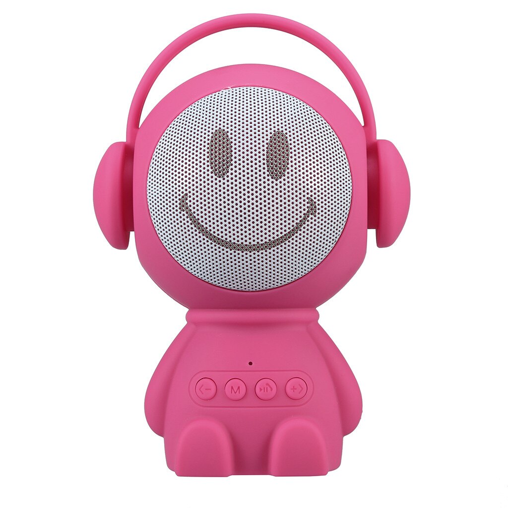 -Draagbare Cartoon Robot Mini Bluetooth Speakers Bluetooth Draadloze Ontvanger Speaker Stereo Music Player Z528: Pink