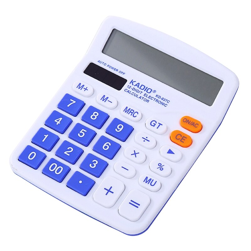12-Digit Cute Battery Powered Calculator Desktop Financial Accounting Tool Large Display Office School Calculators T84D