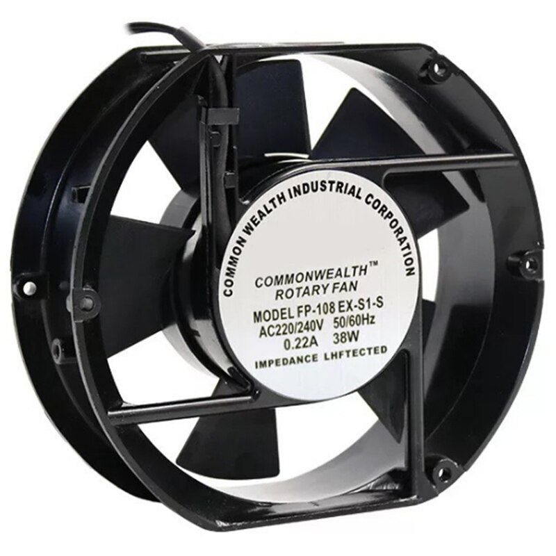 Axial Cooling Fan FP-108EX-S1-B – 220V 38W, Dual Ball Bearing, 172x150x51mm Oval