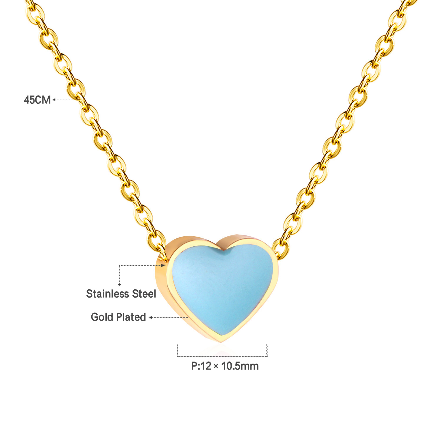 LUXUKISSKIDS Red Heart Charms Pendant Necklace Y2K Cute Tiny Love Heart Choker Babygirls Stainless Steel Jewelry Christmas: ROSE GOLD COLOR