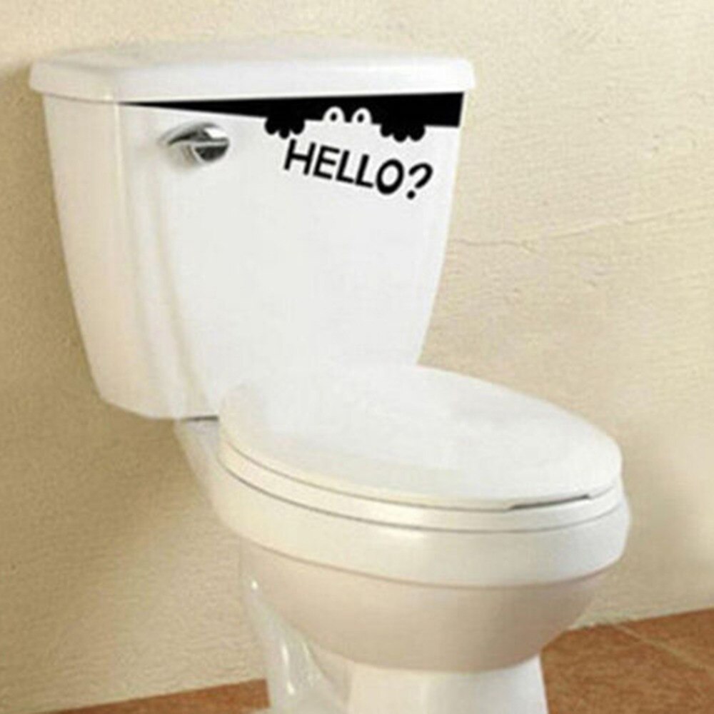 1 Pcs DIY Toilet Peeking Monster Hello Bathroom Decal Funny Vinyl Sticker