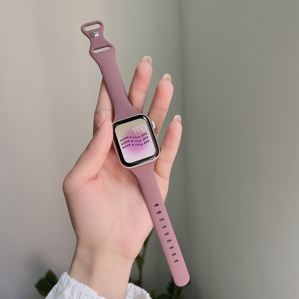 Siliconen sport Voor apple watch band vrouwen Ultra 49mm serie 9-8-7 41mm 45mm correa 44mm 40mm armband voor iwatch 6 5 4 SE Band: SMOKEY MAUVE / 15Mm