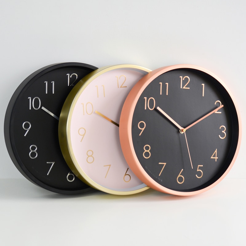 Large Metal Wall Clock Gold Kitchen Clock Silent L... – Grandado