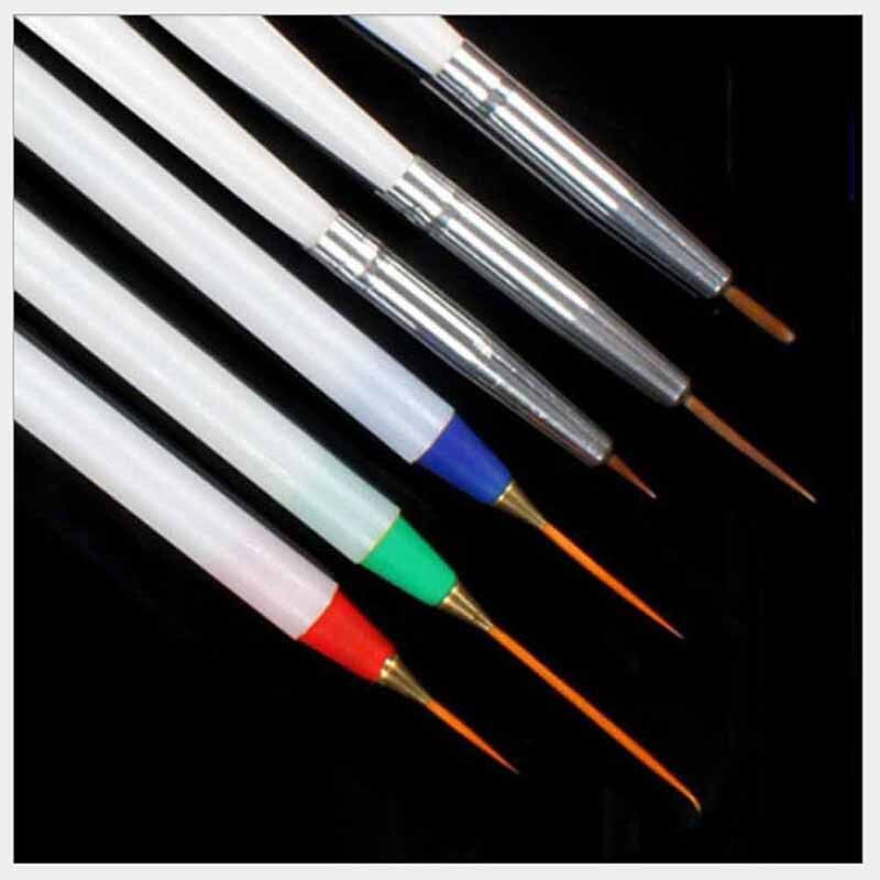 AACAR 6PCS Nail Art Set Puntjes Schilderij Tekening Nail Art Brush Pen