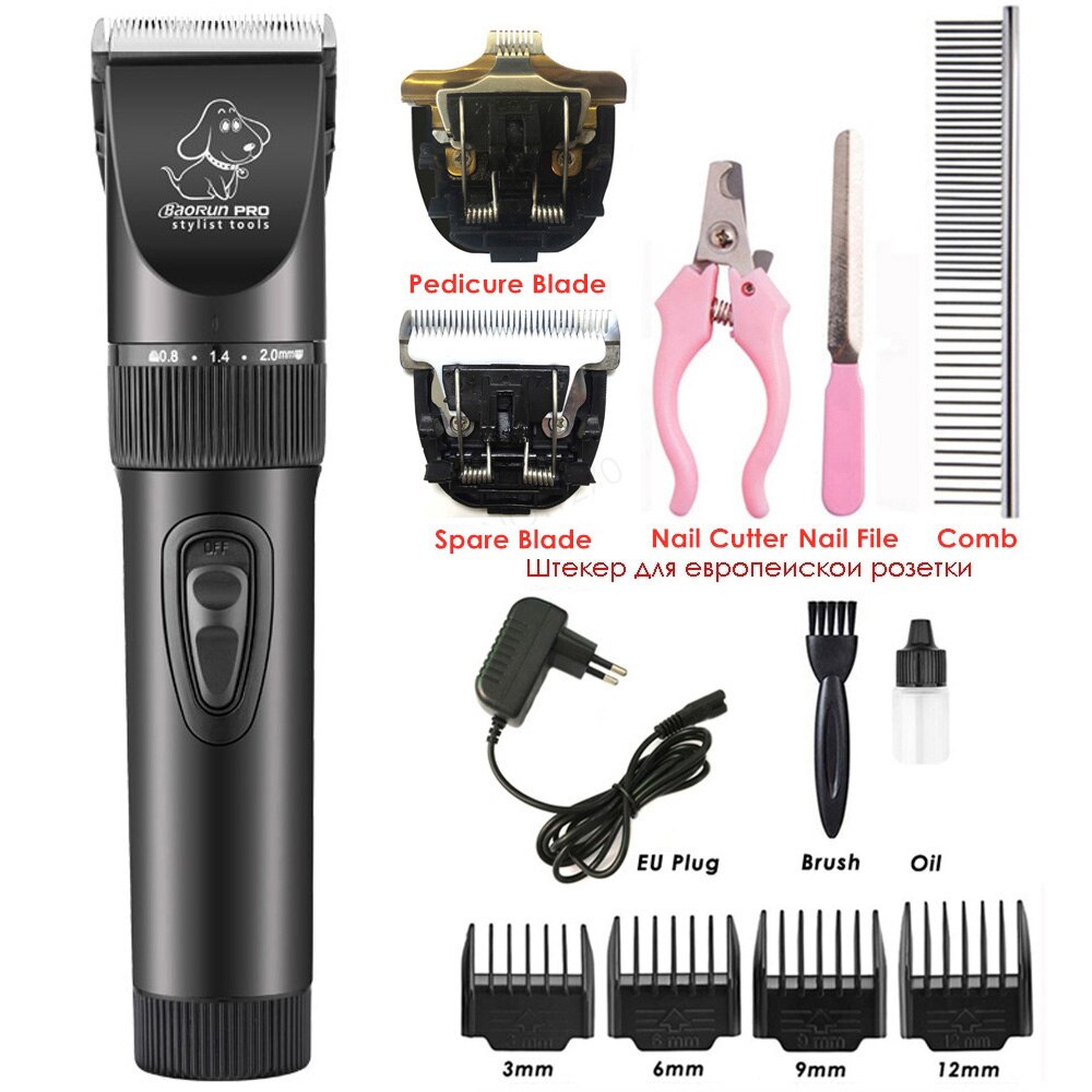 BaoRun Professinal Electric Pet Clipper Dog Hair Clippers Grooming Machine For Dogs Cat Cordless Trimmer Shaver Pets Haircut Kit: Add KB Tool Set