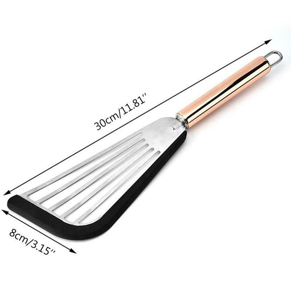 Stainless Steel Fish Spatula With Silicone Edge Kitchen Slotted Spatula Turner Jogo De Panelas Antiaderente Para Cozinha