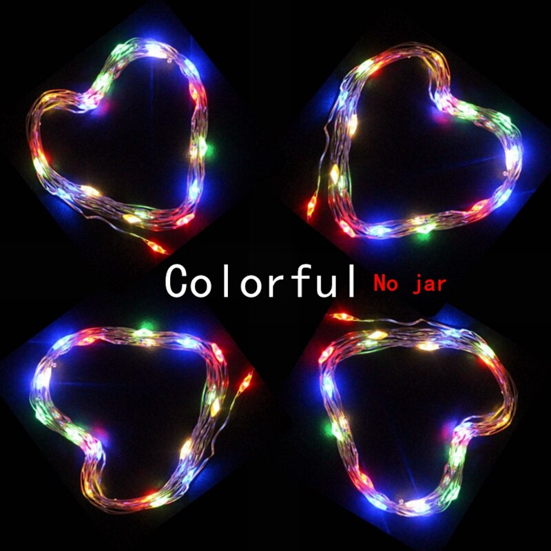 Solar Mason Bottle Jar Lights 20 Led String Fairy Firefly Lights Lids Insert With Handles For Patio Lawn Garden Decor No Jars: Colorful / 4pcs