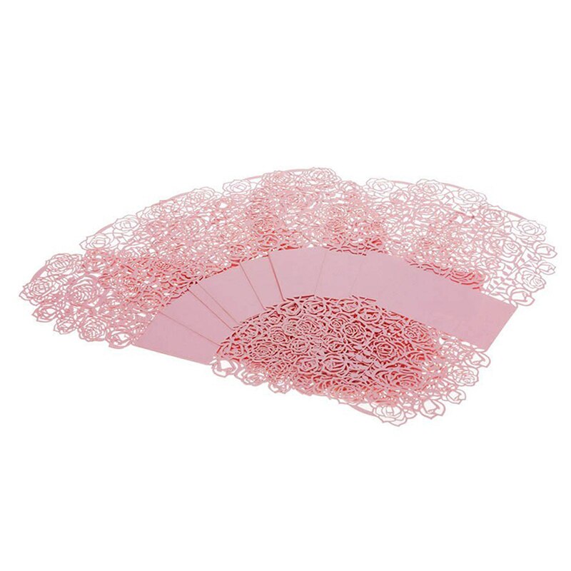 12Pcs Romantische Rose Diy Candy Cookie Favor Box Voor Wedding Party Met Lint