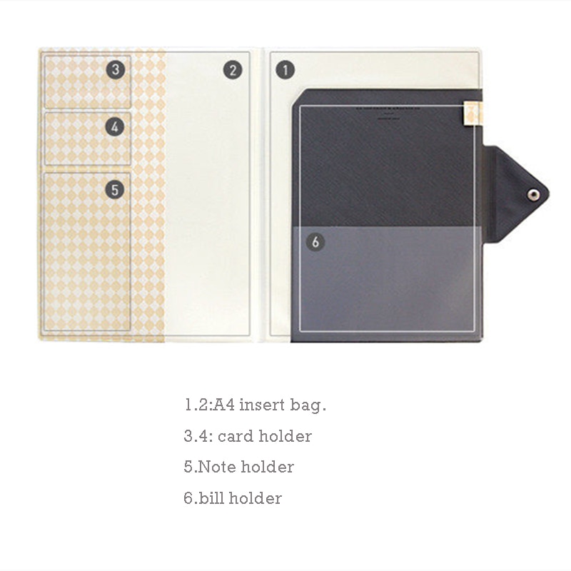 4 Colors A4 Waterproof PVC File Folder Paper Bill Card Organizer Case Office Stationery Business Office Meeting Folder