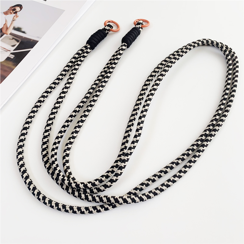 120cm Double Rope Mobile Phone Lanyard Crossbody Phone Straps Neck Clip Cord Rope Twisted Backable Outdoor Anti-loss Phone Chain