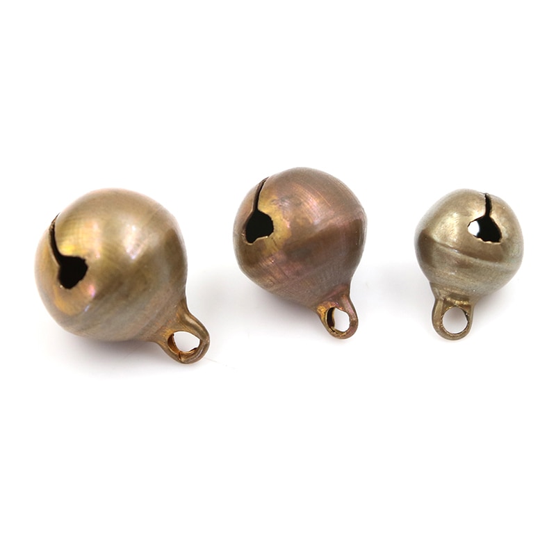10pcs/lot DIY Crafts 10/12/14mm Bronze Metal Jingle Bells Loose Festival Party Decoration Christmas Tree Decorations Accessories