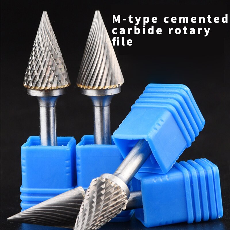 1pcs Single-cut M Type Head Tungsten Carbide Rotary File Tool Point Burr Die Grinder Abrasive Tools Drill Milling Carving Bits