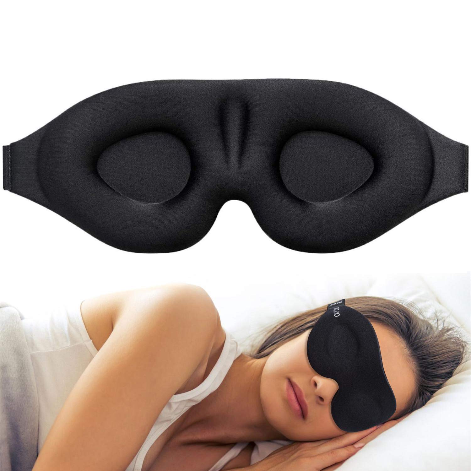 Mascarilla para dormir con copa contorneada en 3D, venda para los ojos, cóncava moldeada, mascarilla para dormir nocturna, bloquea la luz con mujeres y hombres