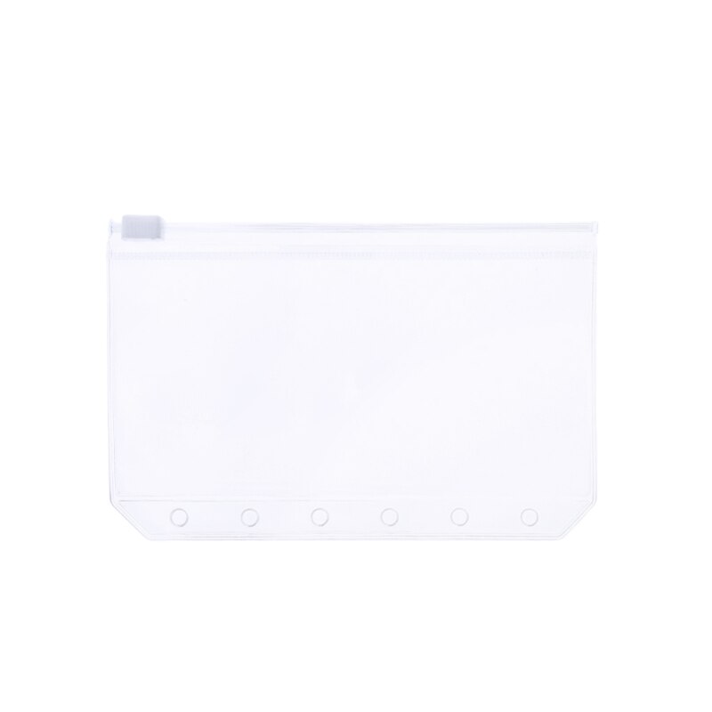 1pc File Organizer Storage Folder Standard Transparent PVC Loose Leaf Pouch with Self-Styled Zipper Filing Binder Document: A7