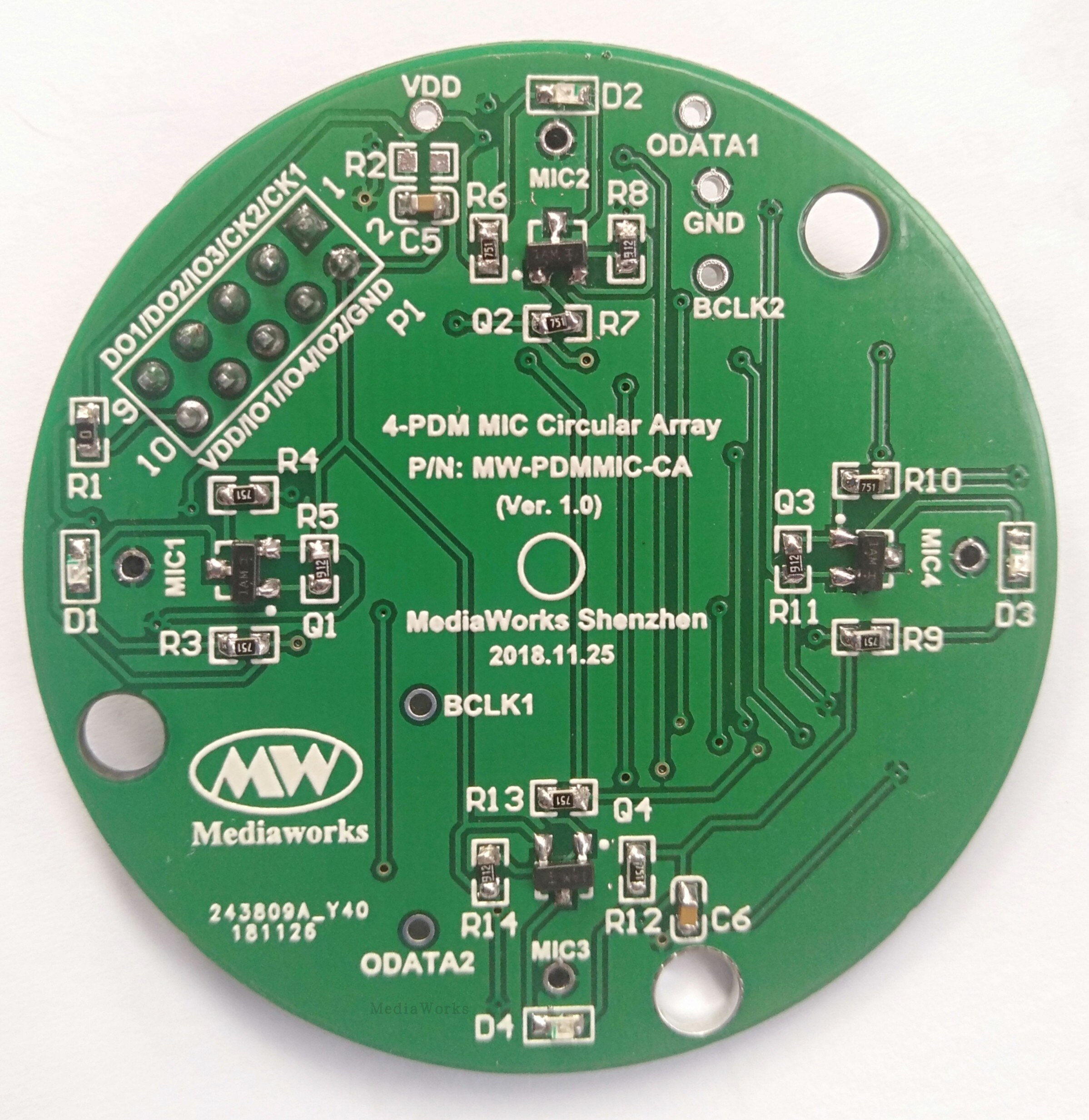 PDM – tableau circulaire de blé en silicium numérique, matrice MEMS PDM-MIC