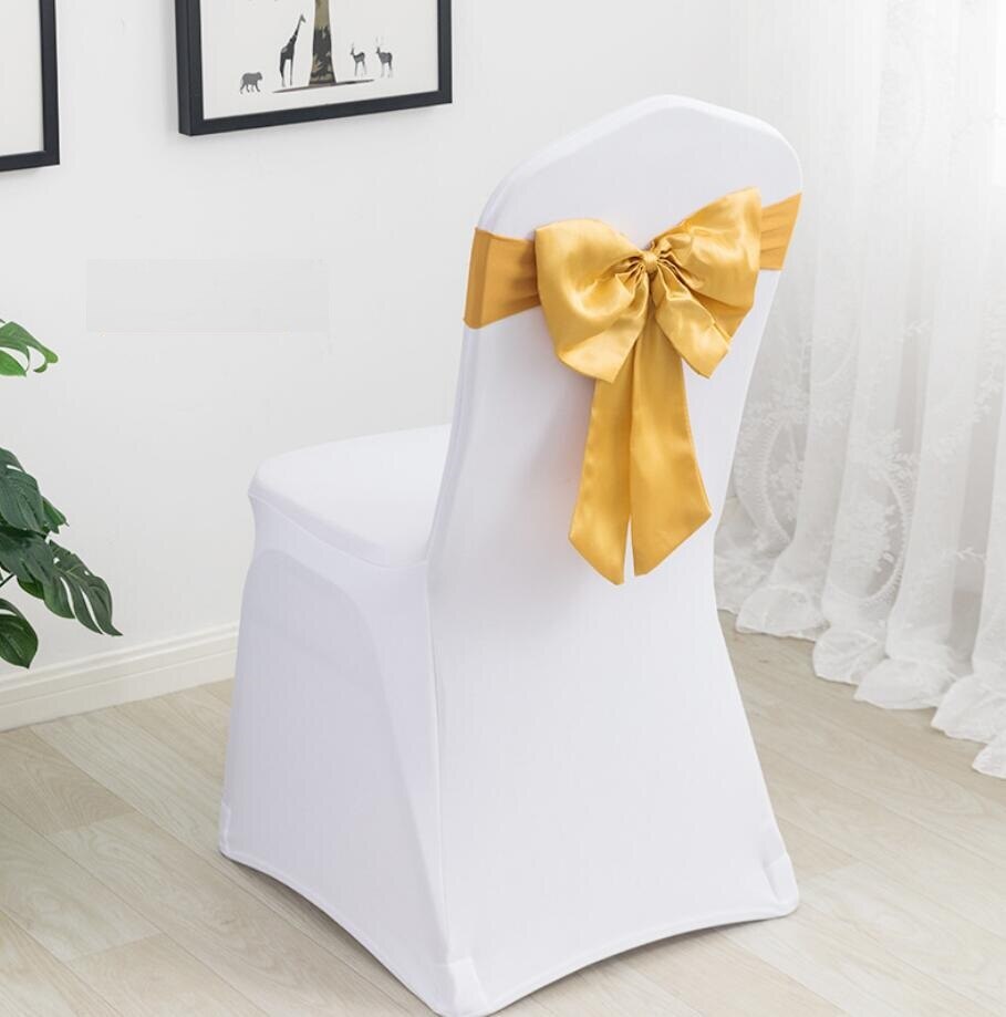 20 Colours Spandex Chair Sashes Wedding Chair Sashes Lycra Stretch Band Bow Tie Hotel Party Show Decoration On Universal: GOLD