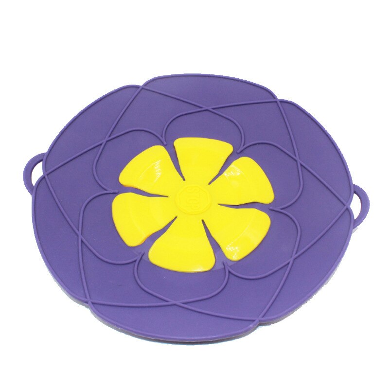 26CM Silicone Pan Lid with Frying Pan Prevent Splash Boiling Dust Pan Lid Flower Wok Pan Lids Pan Cover Silicone Pan Covers: Purple