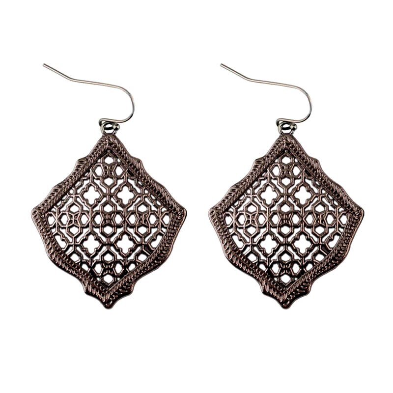 Boucles d'oreilles en filigrane du maroc pour femmes, en forme de goutte d'eau, carrées, ajourées, de fête des mères