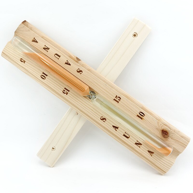 Sablier mural rotatif en bois, 15 Minutes, Sauna blanc