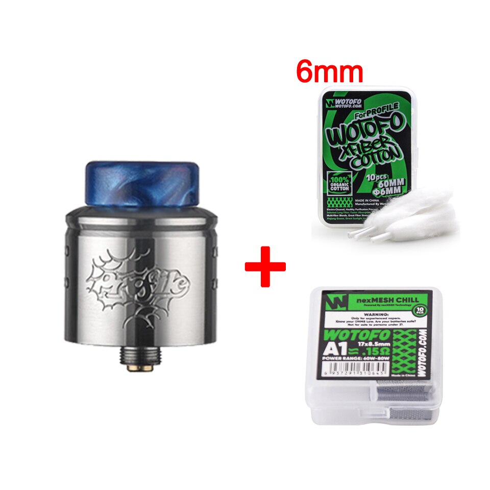 Atomizador Original Wotofo 1,5 RDA con 10 Uds bobina de malla nexMESH 6mm algodón 510 vaporizador atomizador de tanque VS perfil RDA: ss / EXTREME 0.16Ohm