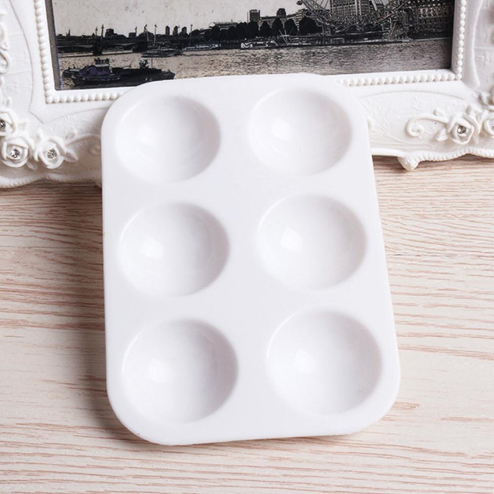 12 Uds paletas de pintura blanco 6 bien Rectangular paleta de acuarela bandeja de pintura