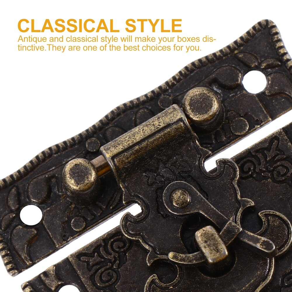 4 Pcs Cabinet Hasps Box Packing Box Locks Wooden Case Locks (Bronze,)