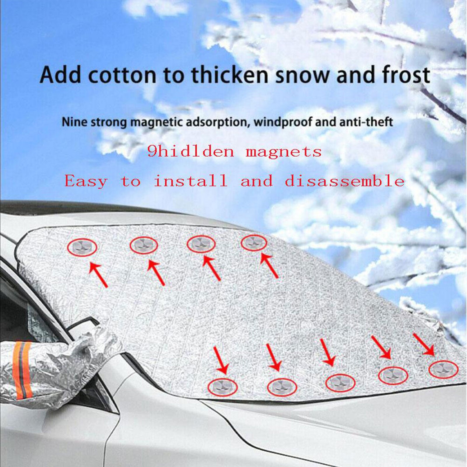 Car Front Windshield Snow Cover Sun Shade Waterproof Anti Snow Frost Ice Shield Dust Protector Heat Sun Mat