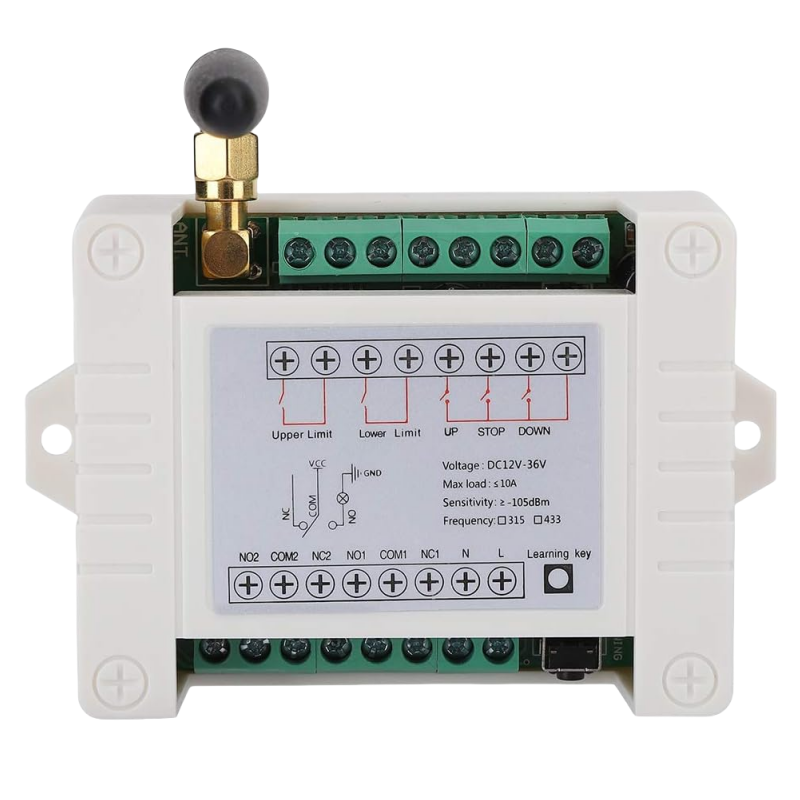 Motor Remote Control Switch, 433Mhz Remote Control Relay Use for Car, Garage Doors, Window, Water Pump, DC 12V-36V 10A Relay